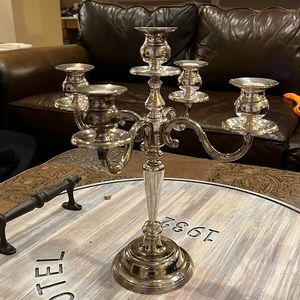 Five Light silver plated candelabra